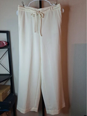 Talbots Wide Leg Ivory Cream Dress Pants size S